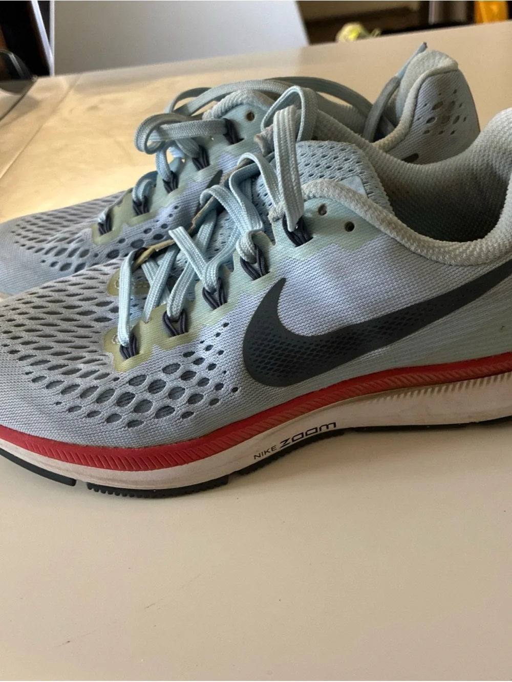 Nike Womens Air Zoom Pegasus 34 880560-404 Acrtic Blue Crimson 7 US 38 EUR